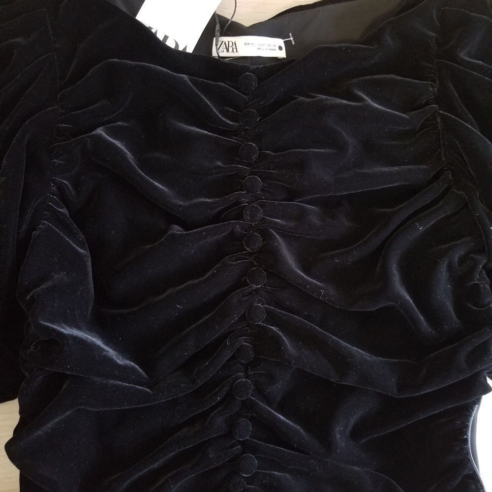 Zara Velvet Rouched Top - Picture 5 of 8